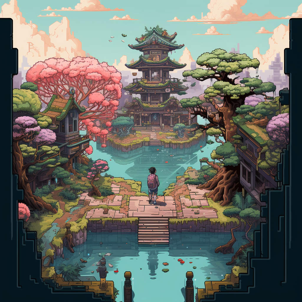 A digital pixel art artwork showing the distinct style of the art form