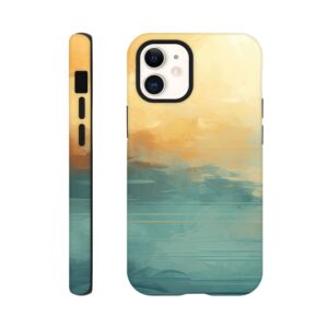 Abstract Lake Yellow Teal Phone Case - Tough case, Apple - iPhone 12 Mini