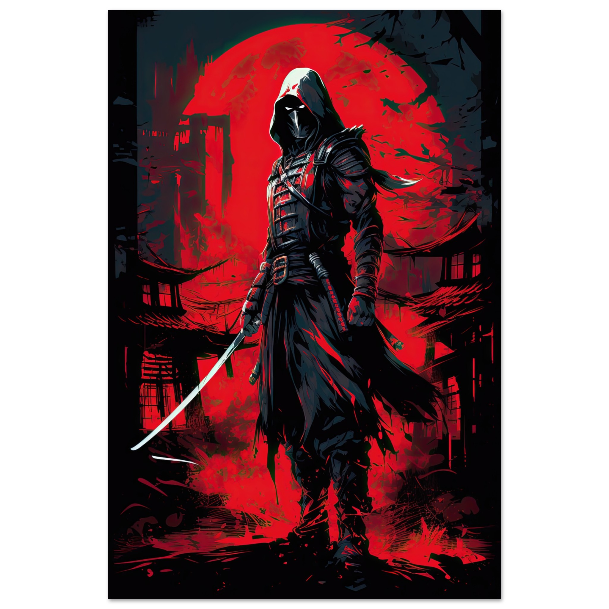 Stealthy Ninja Assassin Poster – 30×45 cm / 12×18″