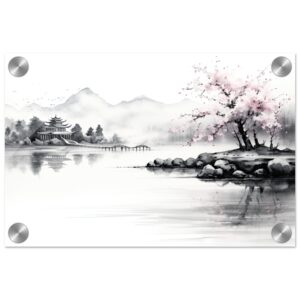 Tranquil Japanese Lake Acrylic Print - 20x30 cm / 8x12″