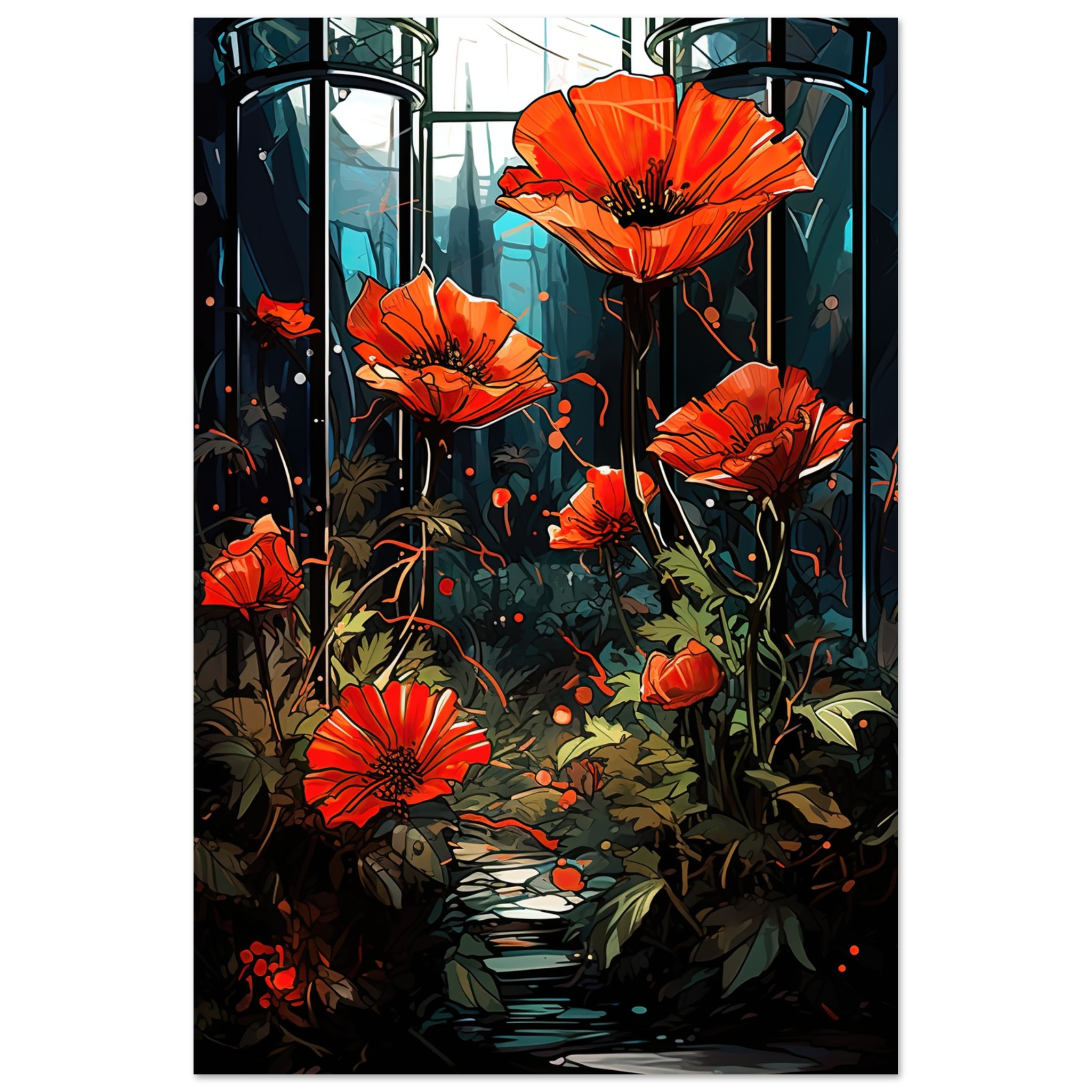 Garden of Glass Flowers Metal Print – 50×75 cm / 20×30″