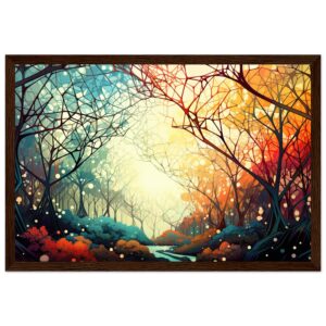 Forest Colorful Abstract Landscape Framed Print