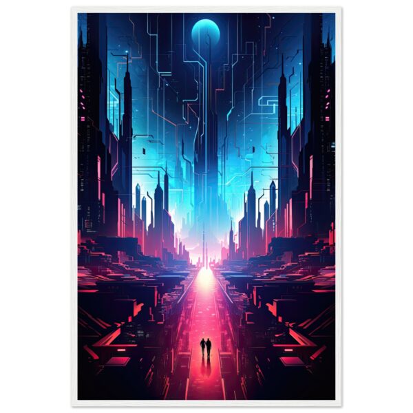 Digital Paradise Abstract Futuristic Framed Print
