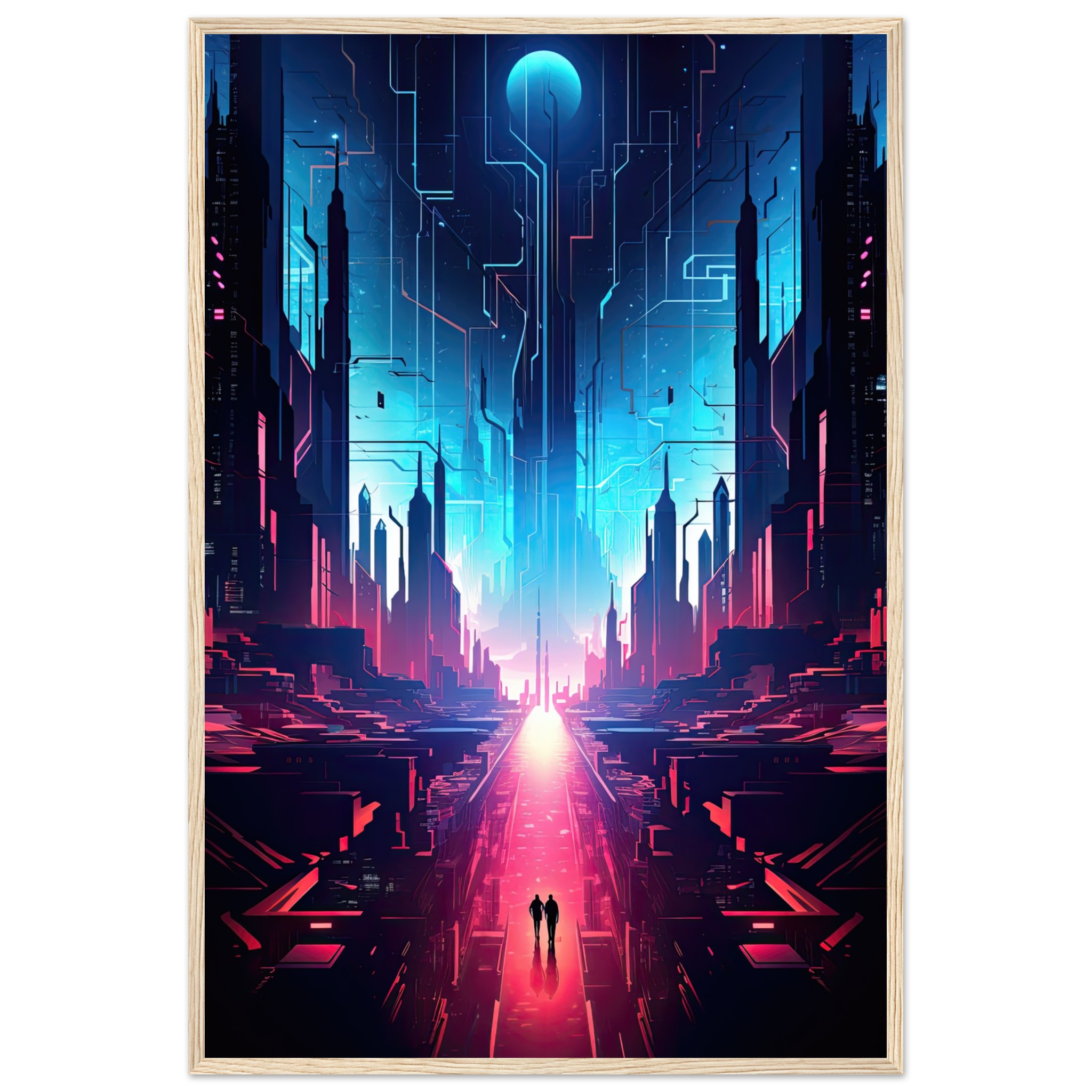 Digital Paradise Abstract Futuristic Framed Print