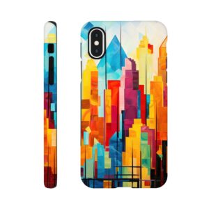 Colorful Abstract Cityscape Painted - Phone Case - Tough case, Apple - iPhone X