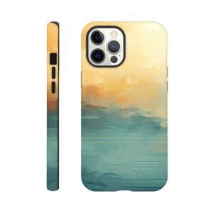 Abstract Lake Yellow Teal Phone Case - Tough case, Apple - iPhone 12 Pro Max