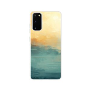 Abstract Lake Yellow Teal Phone Case - Flexi case, Samsung - Galaxy S20