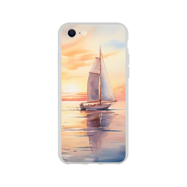 Beautiful Watercolor Sunset Sailboat Phone Case - Flexi case, Apple - iPhone SE