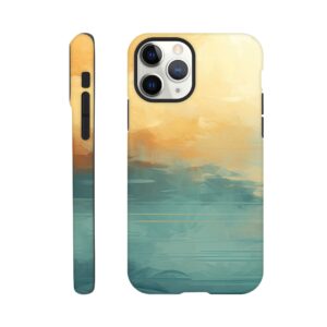 Abstract Lake Yellow Teal Phone Case - Tough case, Apple - iPhone 11 Pro