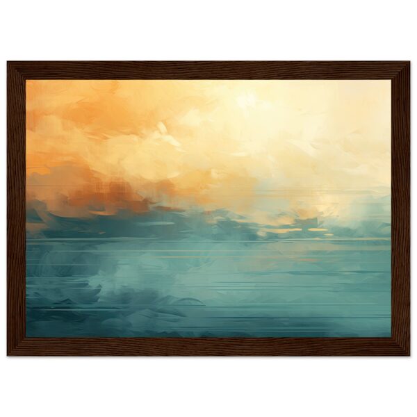 Abstract Lake Yellow Teal Framed Print
