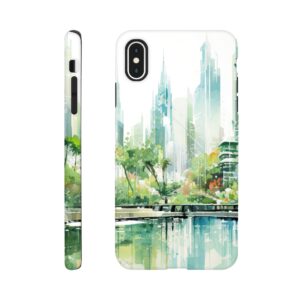 Rainy City Day Watercolor Phone Case - Tough case, Apple - iPhone XS Max