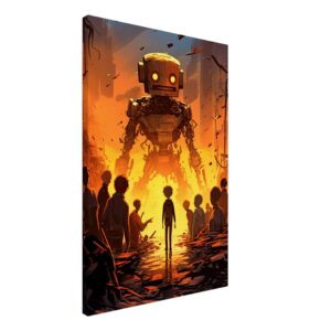 Robot Overlord - Anime Canvas Print - 50x75 cm / 20x30″, Slim