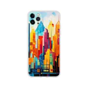 Colorful Abstract Cityscape Painted - Phone Case - Flexi case, Apple - iPhone 11 Pro Max