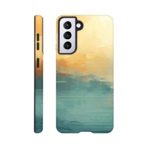Abstract Lake Yellow Teal Phone Case - Tough case, Samsung - Galaxy S21