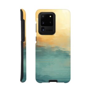 Abstract Lake Yellow Teal Phone Case - Tough case, Samsung - Galaxy S20 Ultra