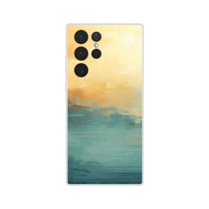 Abstract Lake Yellow Teal Phone Case - Flexi case, Samsung - Galaxy S22 Ultra