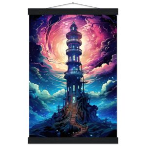 Celestial Observatory Hanging Print - 30x45 cm / 12x18″, Black wall hanger
