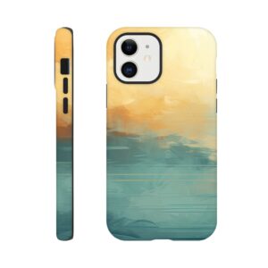Abstract Lake Yellow Teal Phone Case - Tough case, Apple - iPhone 12
