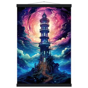 Celestial Observatory Hanging Print - 40x60 cm / 16x24″, Black wall hanger