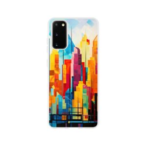 Colorful Abstract Cityscape Painted - Phone Case - Flexi case, Samsung - Galaxy S20