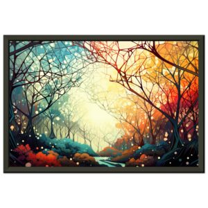 Forest Colorful Abstract Landscape Framed Print
