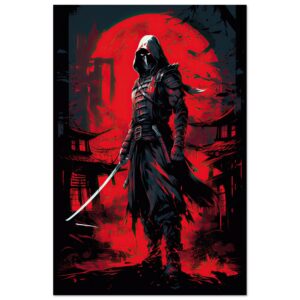 Stealthy Ninja Assassin Metal Print - 50x75 cm / 20x30″