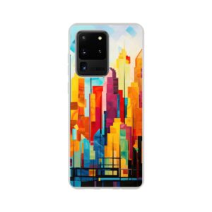 Colorful Abstract Cityscape Painted - Phone Case - Flexi case, Samsung - Galaxy S20 Ultra