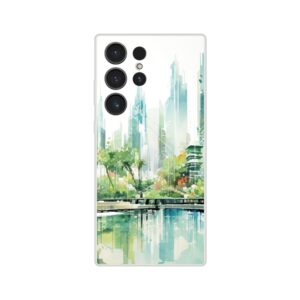 Rainy City Day Watercolor Phone Case - Flexi case, Samsung - Galaxy S23 Ultra