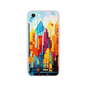 Colorful Abstract Cityscape Painted - Phone Case - Flexi case, Apple - iPhone SE