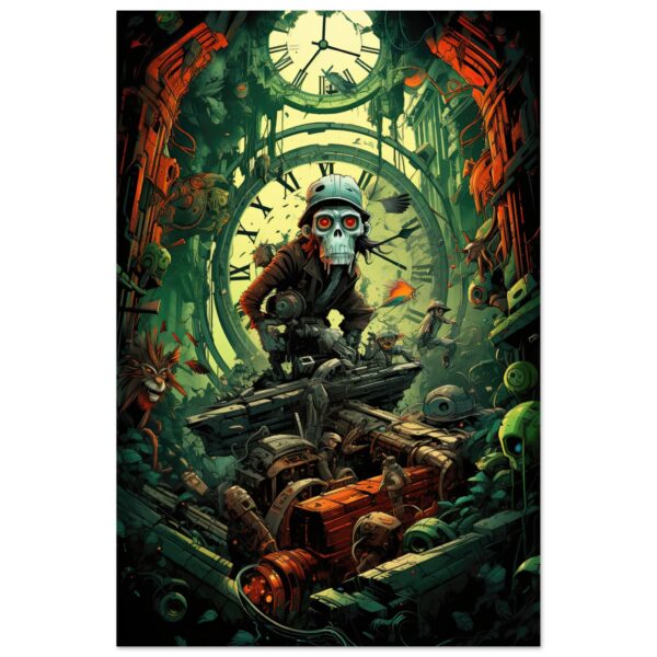 Urban Clockwork Jungle Metal Print - 40x60 cm / 16x24″