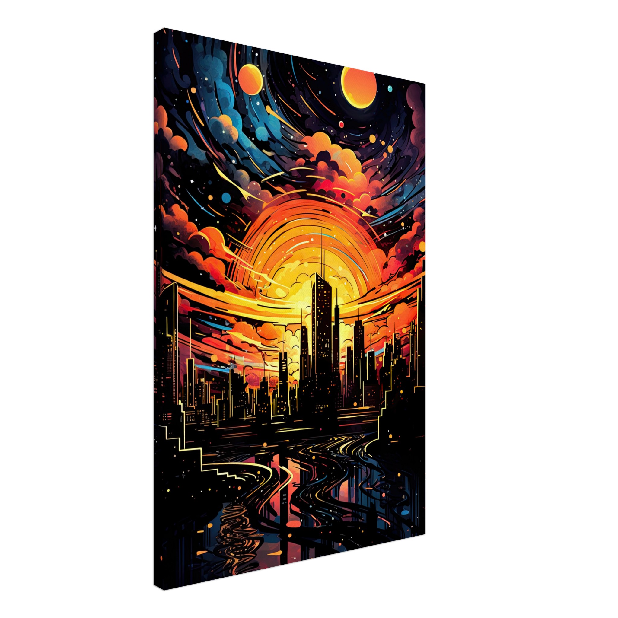 Solar City Symphony Canvas Print – 50×75 cm / 20×30″, Slim