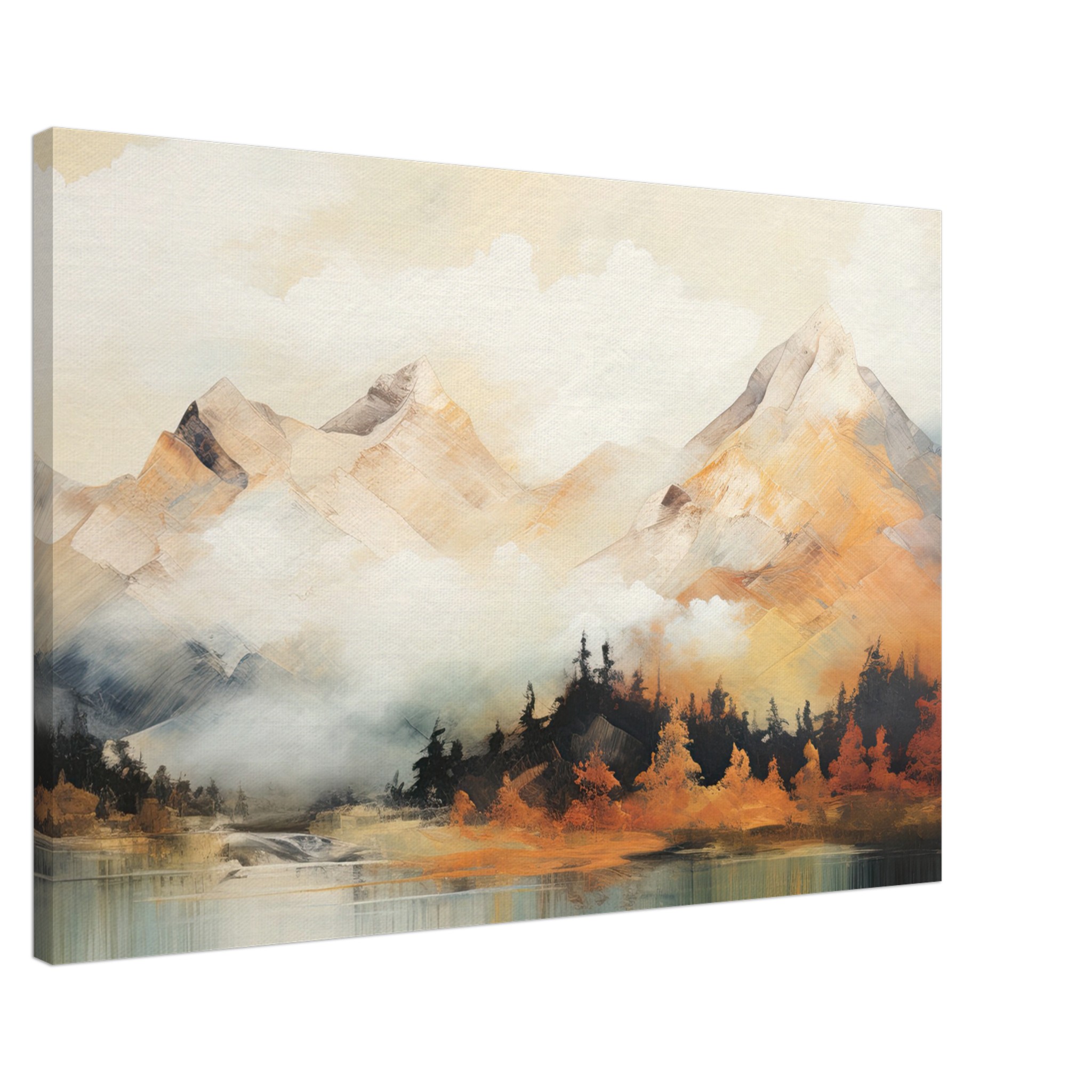 Misty Mountains Abstract Canvas Print - 60x90 cm / 24x36″, Slim