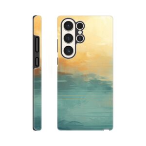 Abstract Lake Yellow Teal Phone Case - Tough case, Samsung - Galaxy S23 Ultra