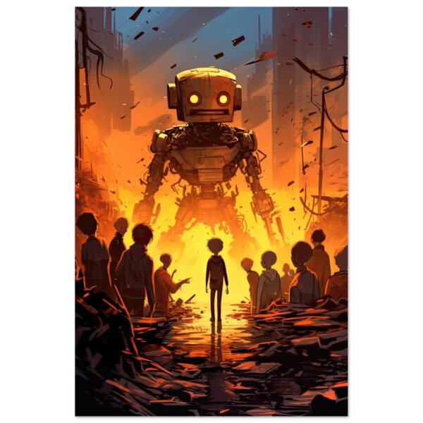 Robot Overlord - Anime Metal Print