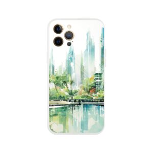 Rainy City Day Watercolor Phone Case - Flexi case, Apple - iPhone 12 Pro Max