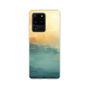 Abstract Lake Yellow Teal Phone Case - Flexi case, Samsung - Galaxy S20 Ultra