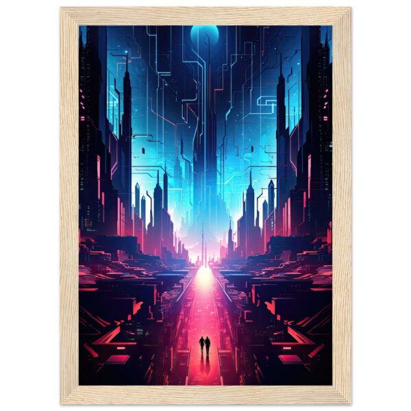 Digital Paradise Abstract Futuristic Framed Print