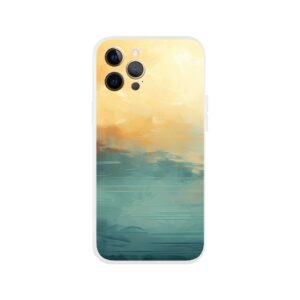 Abstract Lake Yellow Teal Phone Case - Flexi case, Apple - iPhone 12 Pro Max