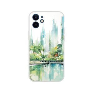 Rainy City Day Watercolor Phone Case - Flexi case, Apple - iPhone 12 Mini