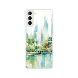 Rainy City Day Watercolor Phone Case - Flexi case, Samsung - Galaxy S21 Plus
