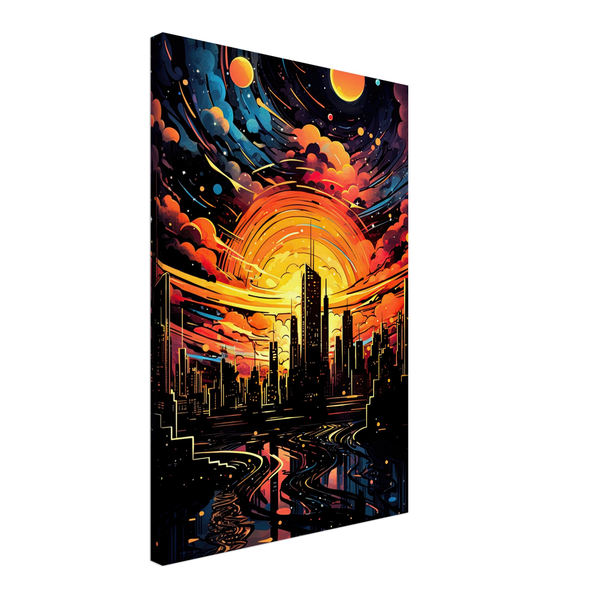 Solar City Symphony Canvas Print – 40×60 cm / 16×24″, Slim