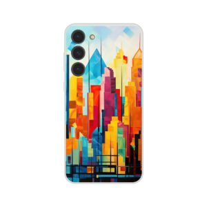 Colorful Abstract Cityscape Painted - Phone Case - Flexi case, Samsung - Galaxy S23 Plus