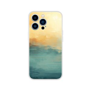 Abstract Lake Yellow Teal Phone Case - Flexi case, Apple - iPhone 13 Pro