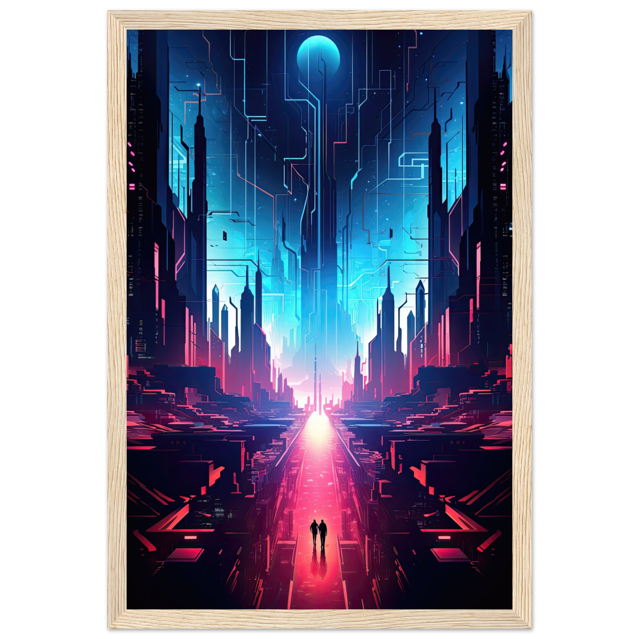 Digital Paradise Abstract Futuristic Framed Print