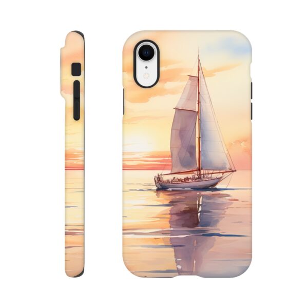 Beautiful Watercolor Sunset Sailboat Phone Case - Tough case, Apple - iPhone XR