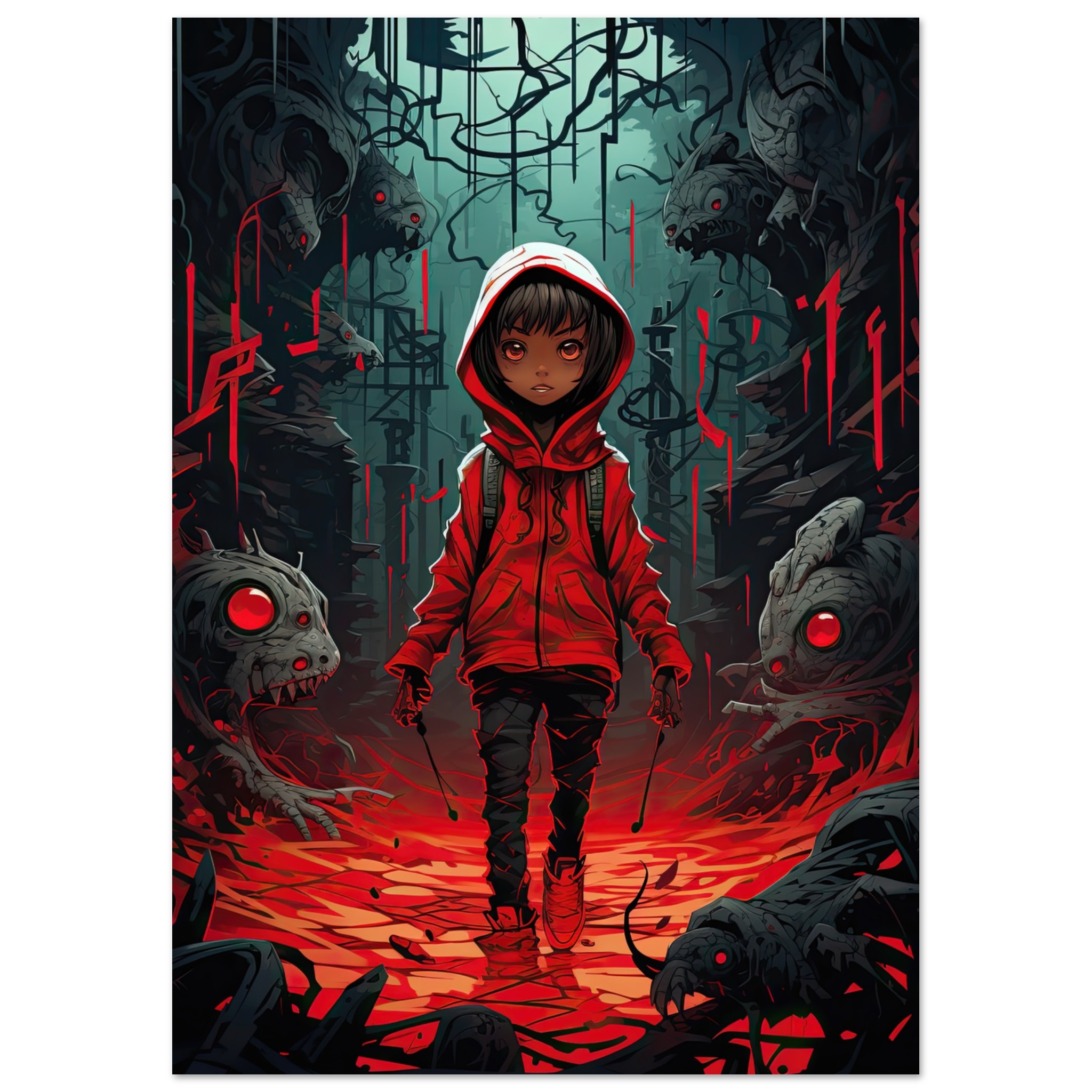 Little Red Devil Poster – A4 21×29.7 cm / 8×12″