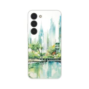 Rainy City Day Watercolor Phone Case - Flexi case, Samsung - Galaxy S23