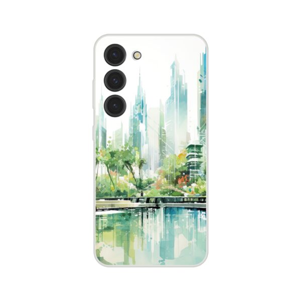 Rainy City Day Watercolor Phone Case - Flexi case, Samsung - Galaxy S23