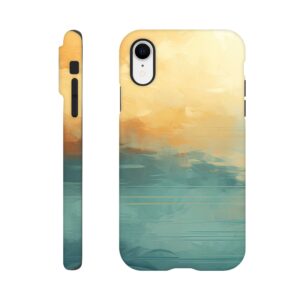Abstract Lake Yellow Teal Phone Case - Tough case, Apple - iPhone XR