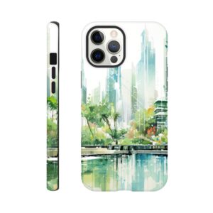Rainy City Day Watercolor Phone Case - Tough case, Apple - iPhone 12 Pro Max